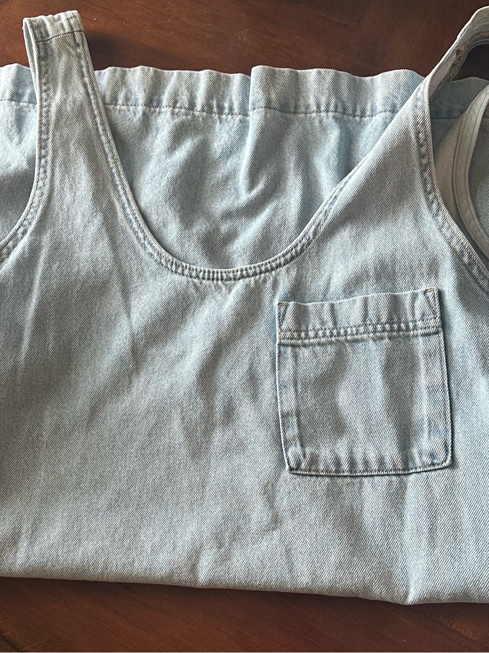 Universal Thread Light Blue Denim-Effect Tank Top with Pocket